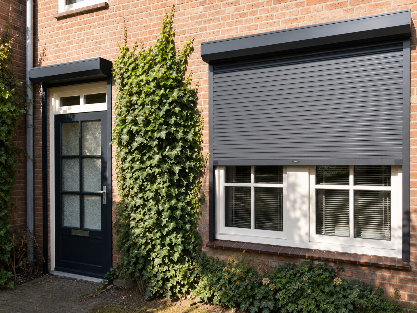 Residential rolling shutter slat profile and surface finish — corrosion-resistant detail